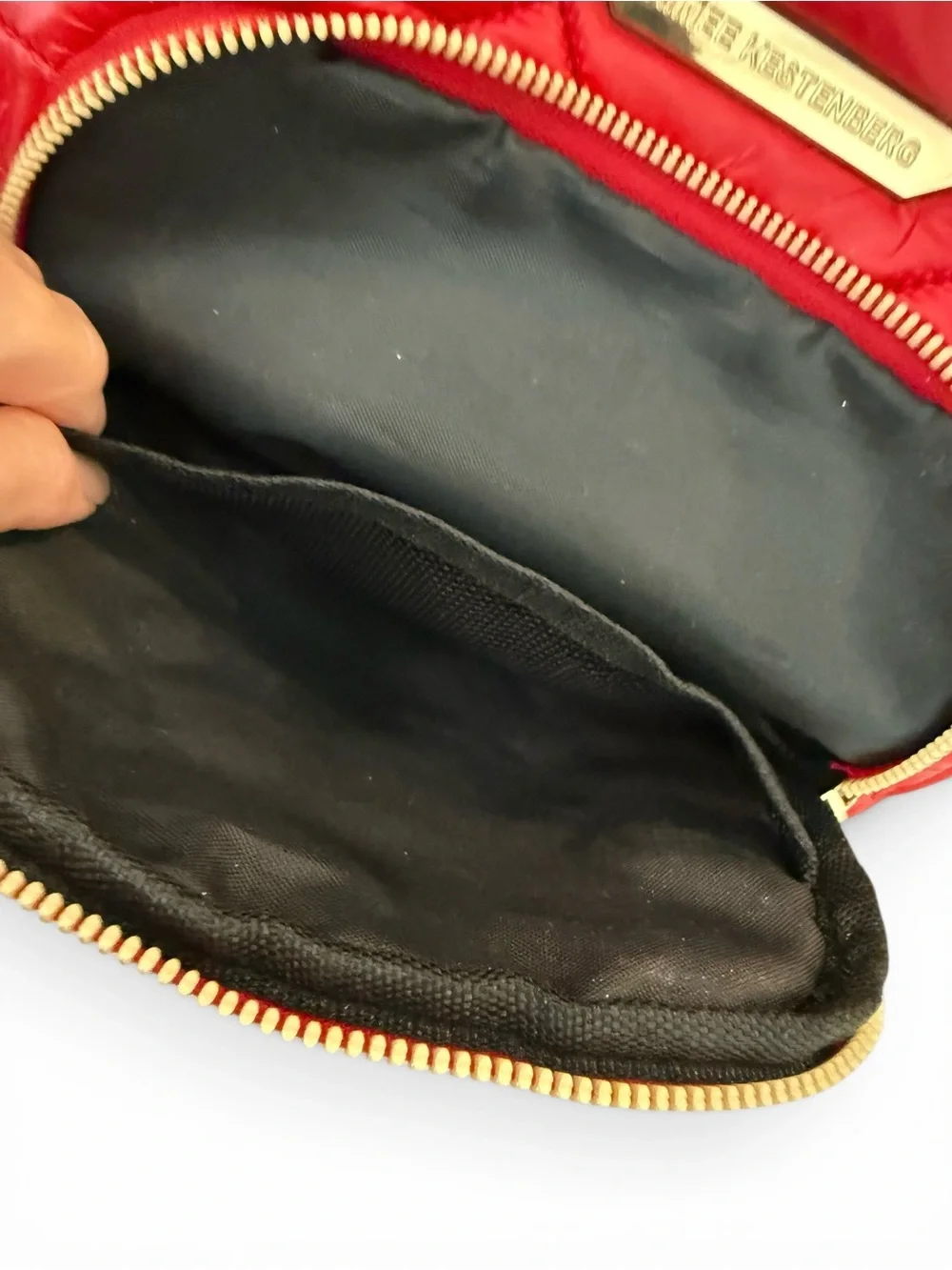 Pretty Aimee Kestenberg Red Puffer Quilted Cosmetic Bag